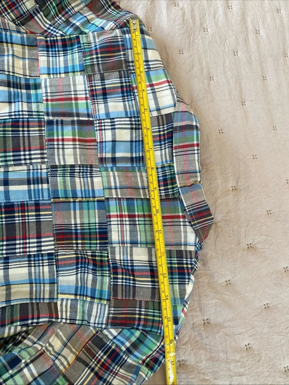 The Children's Place Boy Patchwork Madras Blazer Nantucket Wedding Size 14? READ
